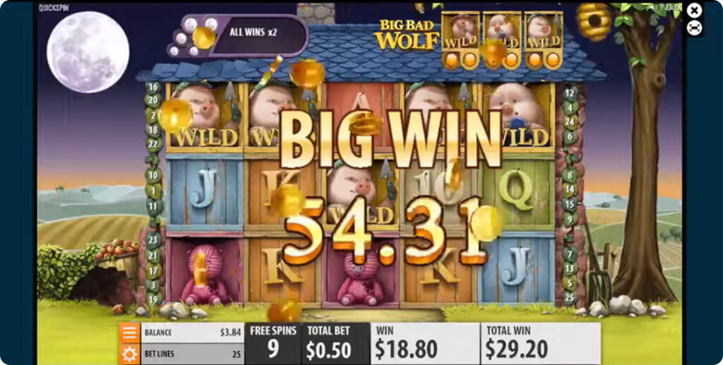 Big Bad Wolf slot big win. 