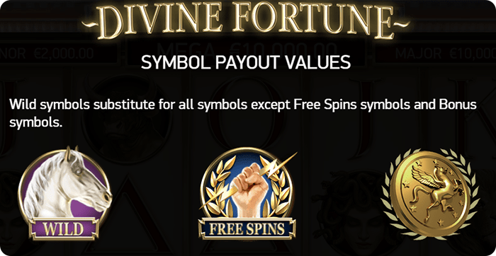 Divine Fortunes symbols.