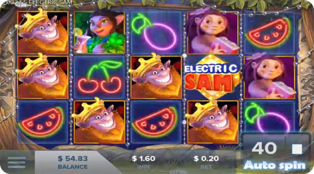 Electric Sam casino game. 