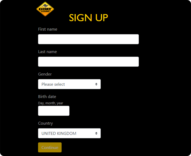 Gday casino login.