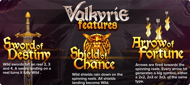 Valkyrie slot features.