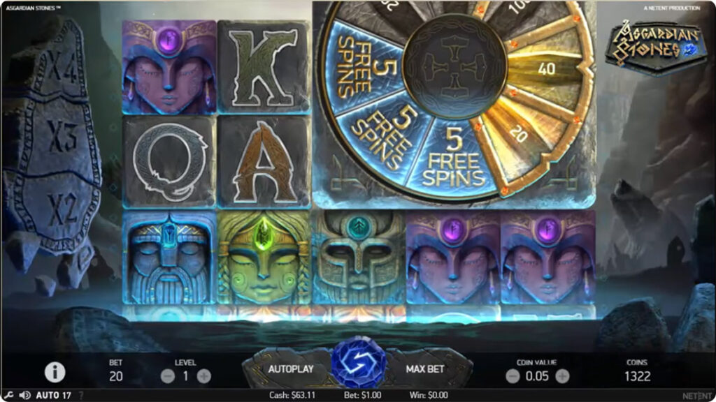 Asgardian Stones slot bonus.