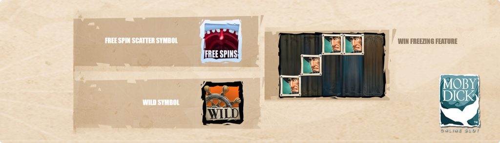 Moby Dick Slot features. 