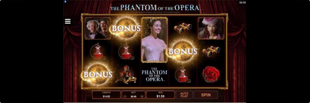 The Phantom of the opera slot machine. 