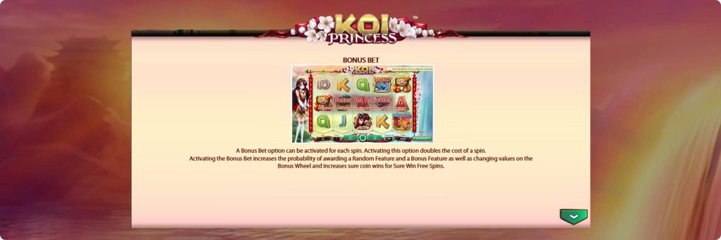 Koi Princess slot machine bonuses.