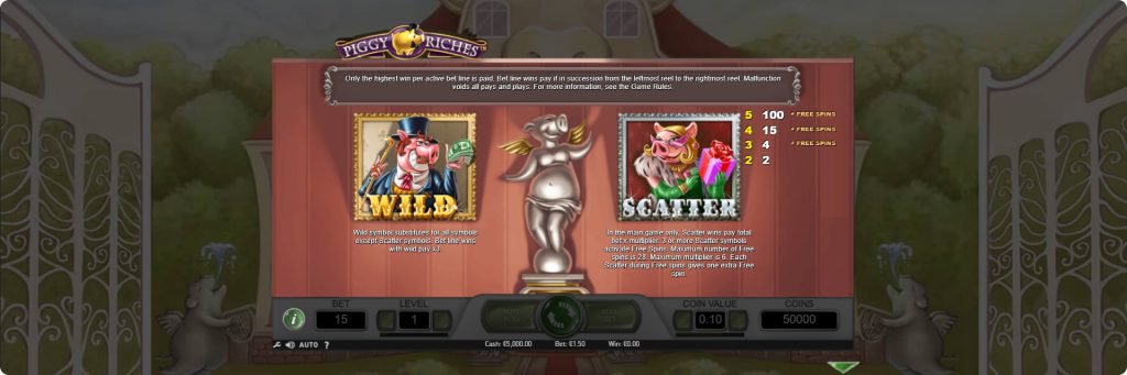 Piggy Riches slot machine features.