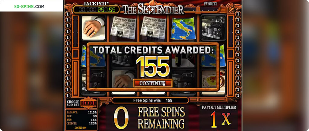 Slotfather slot game winnings.