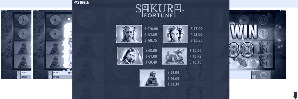 Sakura Fortune slot symbols.