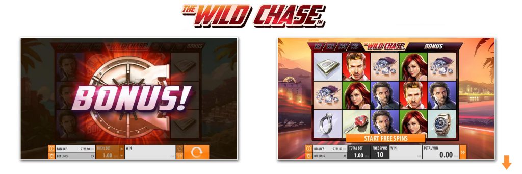 Wild Chase slot bonuses.