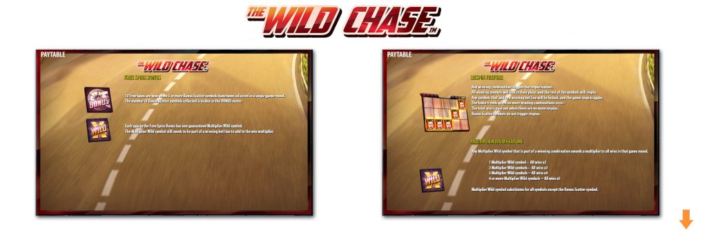 Wild Chase slot features.