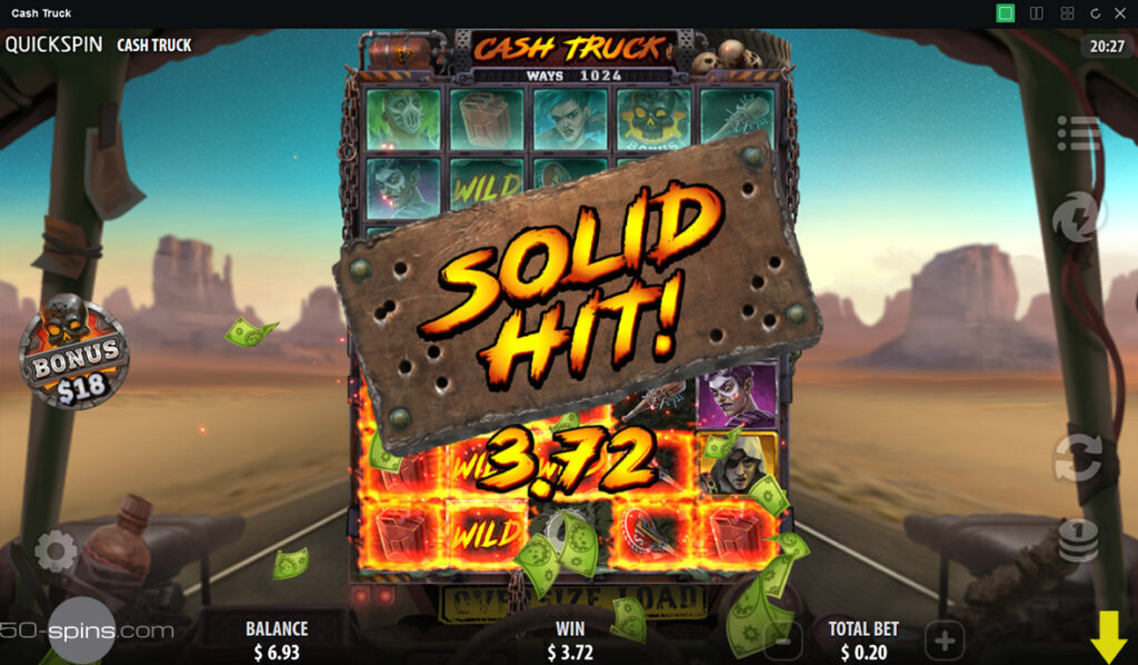 Cash Truck game win.