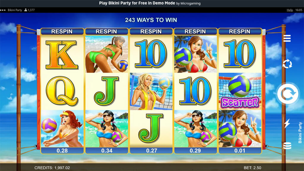 Bikini party slot.