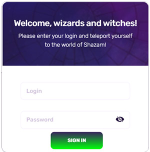 Login page. 