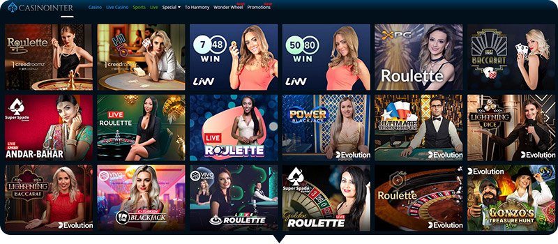 Casino Inter live games.