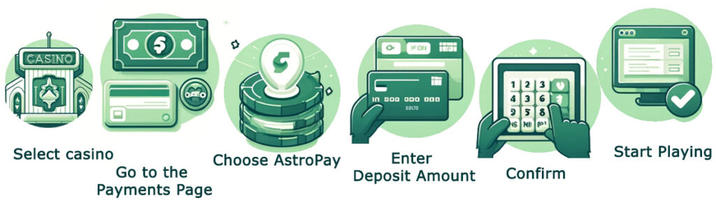 How to deposit via Astropay in online casino that accept this payment option. 
