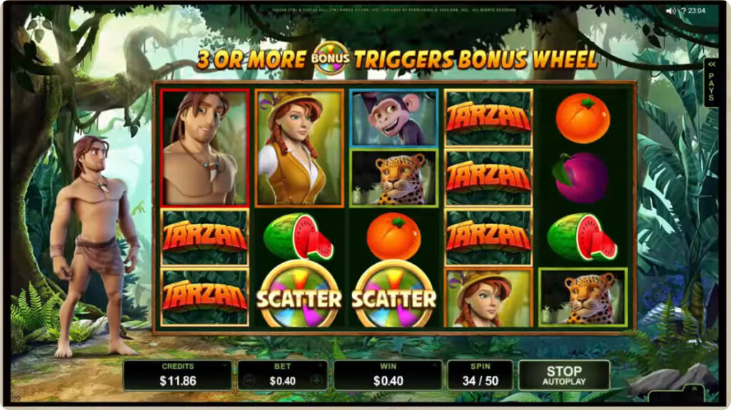 Tarzan slot machine. 