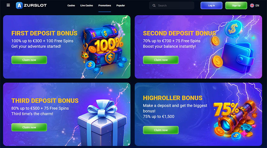 Azurslot casino bonus.