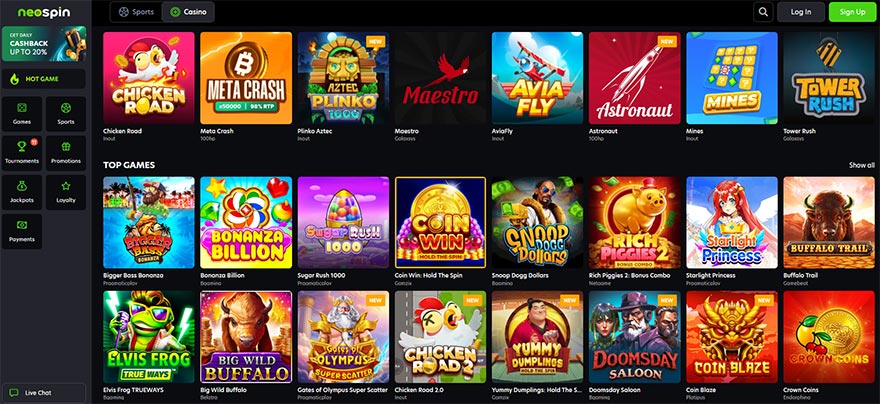 Neospin casino pokies.